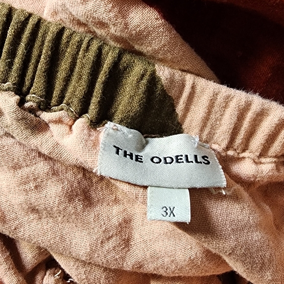 Anthropologie The Odells Peach and Blue Mixed-Stripe Top - Picture 4 of 8